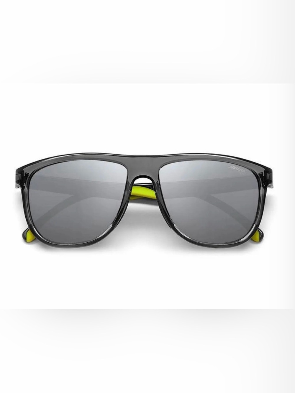NEW Carrera Sport Sunglasses Grey Neon Yellow Silver Mirror (Case + Dust cloth)